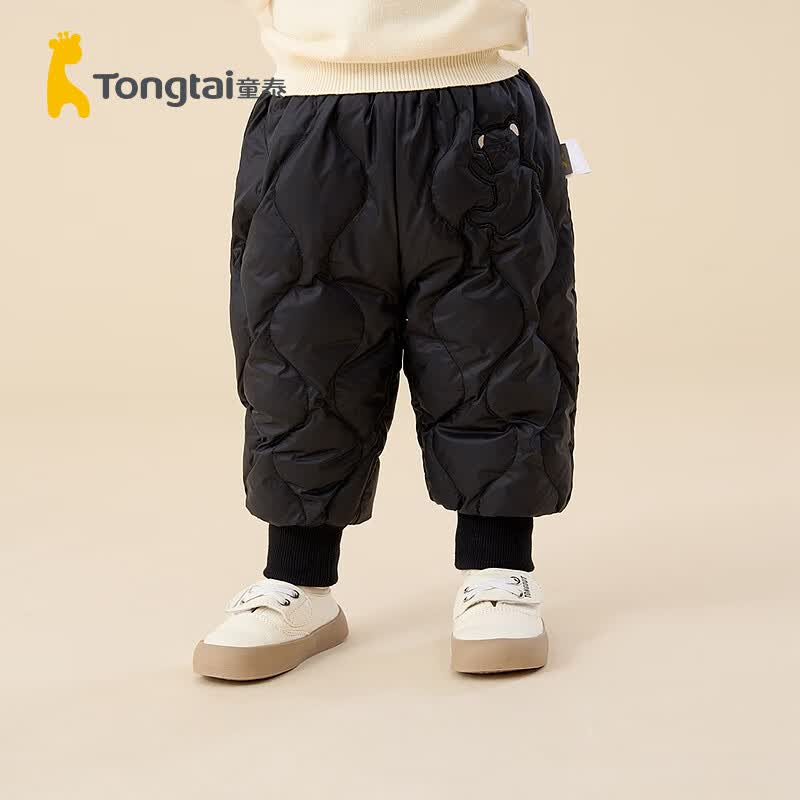 童泰（TONGTAI）婴儿羽绒裤冬季宝宝加绒休闲外出高腰裤男女童三防束口裤 黑色 100cm属于什么档次？