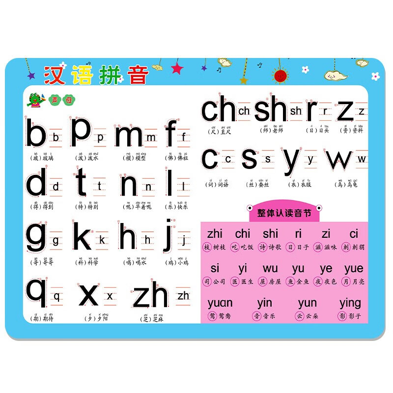 儿童26个汉语拼音字母表墙贴挂图大卡片幼小衔接小学生一年级同步 210