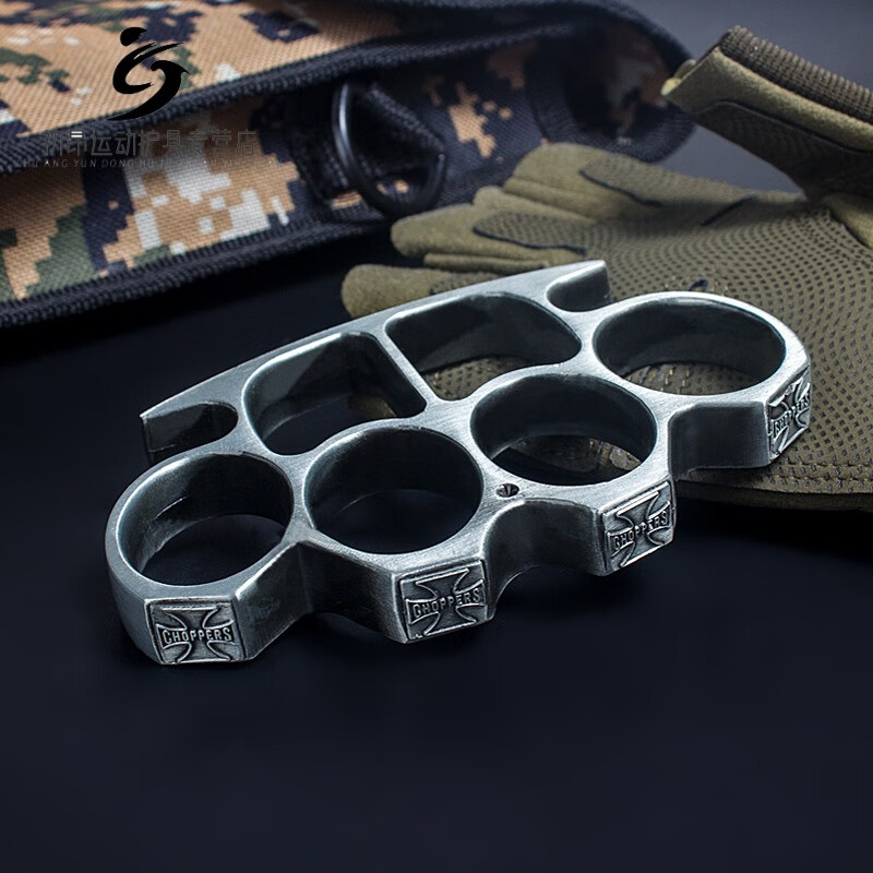 撑子四指合法防身武器戒指环车载破窗求生edc装 敢死队银色无绳前50特