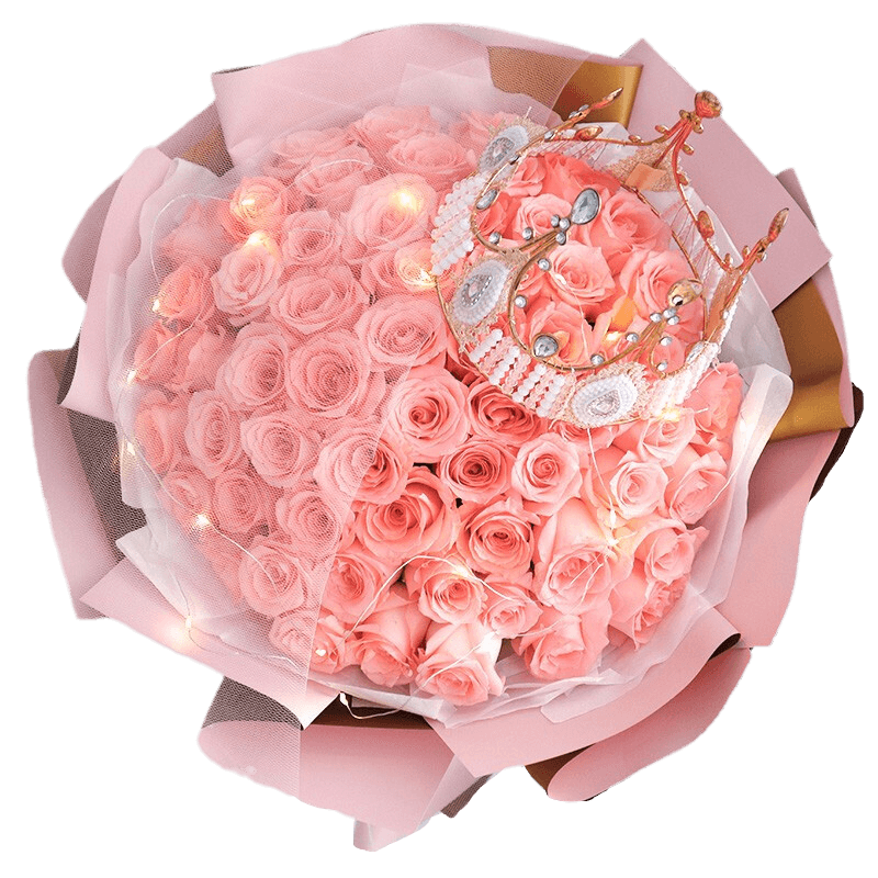 艾斯維娜鮮花速遞33朵紅玫瑰花束送女友生日禮物同城花店配送 33朵香檳玫瑰花束