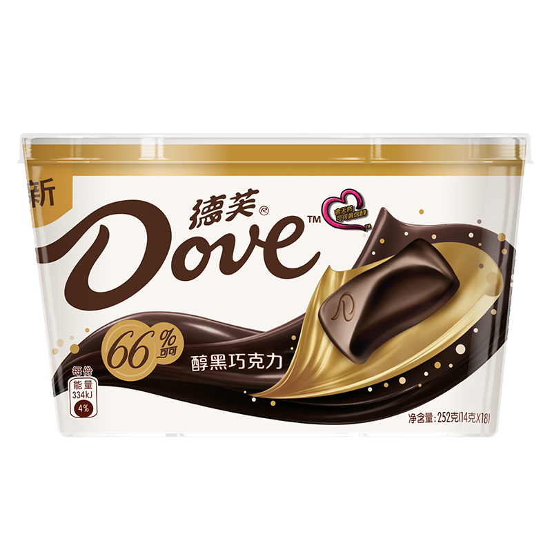 送给她的甜蜜浪漫礼物——德芙（Dove）66%醇黑巧克力碗装