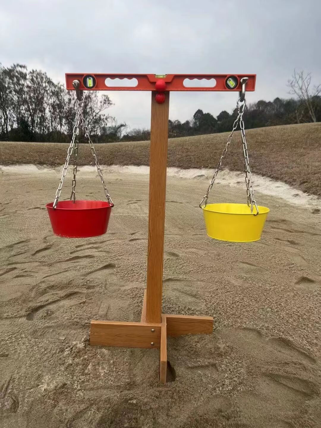 智宙幼儿园户外沙池玩具沙坑大型工具儿童木制沙水区材料玩沙天平设备