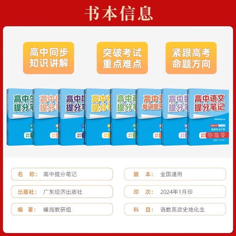 张雪峰高中提分笔记2025高一二三高考高频考点大全重难点突破2025版教材同步复习教辅资料书 【数学】基础知识与公式定律