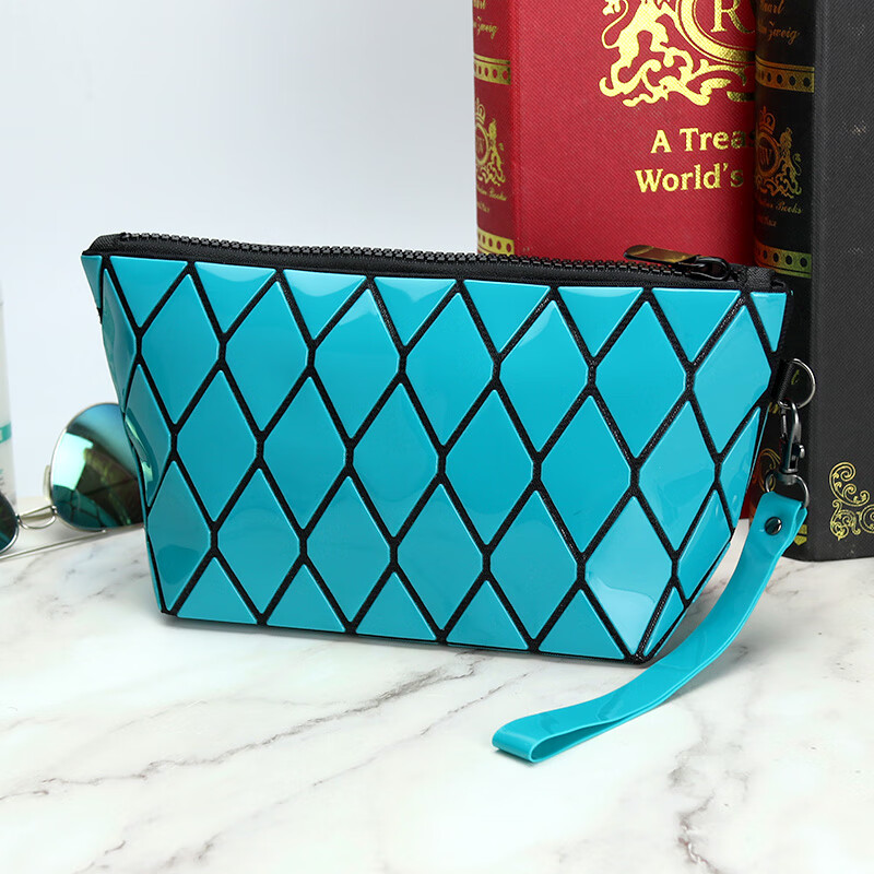 酷奇袋鼠手提包女可折叠小号便携小号简约少女手提袋几何菱格大容量