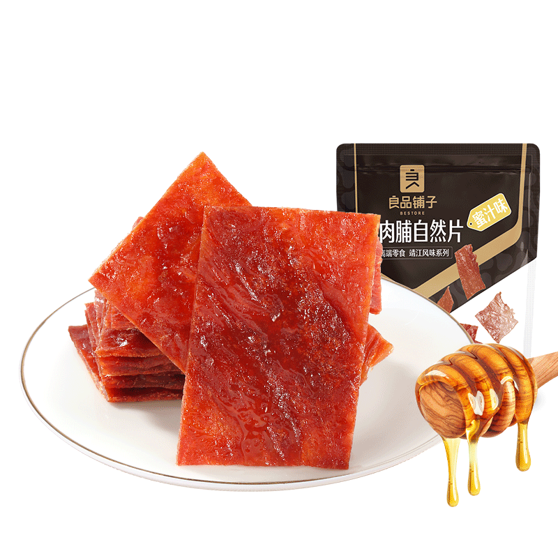 良品铺子 猪肉脯自然片蜜汁味100g 靖江风味猪肉干肉脯肉类零食休闲网红