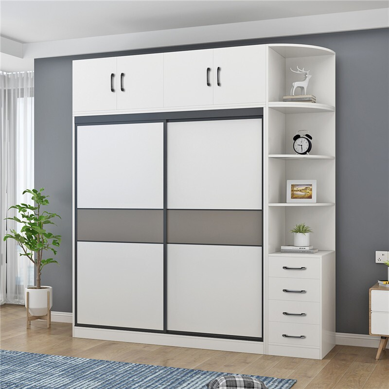 宜漫楴【可定制】宜漫楴衣柜实木质推拉门现代轻奢简约大衣橱卧室大