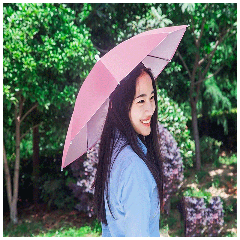 宸芃头伞帽防雨大号头戴式带头上的雨伞头顶遮阳伞钓鱼伞 单层直径65