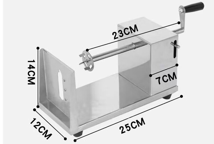 hywlkj隽颜堂不锈钢旋风手摇土豆小吃薯片机切薯塔机手动薯塔机商用半