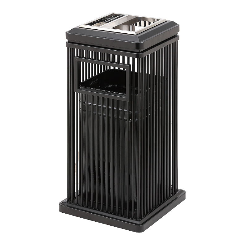 會汕不銹鋼垃圾桶188B黑色酒店大堂煙灰桶電梯門口商場垃圾箱公共區(qū)域賓館走廊室外不銹鋼立式果皮箱