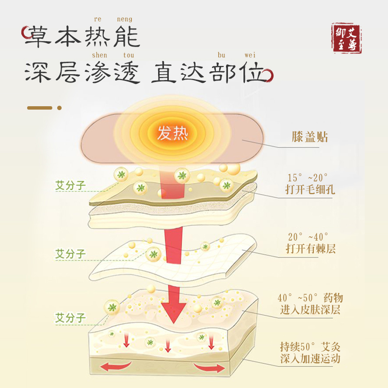 养品堂 艾草温灸颈椎腰椎贴肩周贴膝盖贴艾草多部位暖足贴暖脚贴 艾草生姜膝盖贴5盒[60贴]