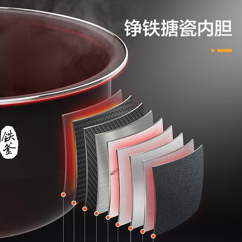 大松(TOSOT)家用大容量智能定时可预约IH电饭煲 一级能效节能多功能电磁加热柴火饭易拆洗铁釜不粘锅电饭锅 GDCF-4011C(4升) 4L