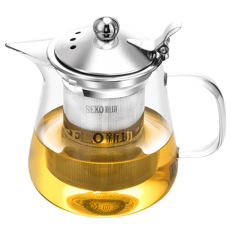 新功（SEKO） 高硼硅玻璃飄逸杯茶水分離茶壺泡茶壺玻璃茶具花茶壺過(guò)濾茶水壺 飄逸杯808 500ml