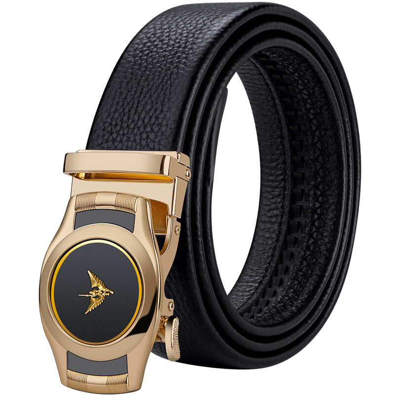 williampolo保罗皮带男士自动扣头层牛皮腰带男士休闲男皮带 金扣金标