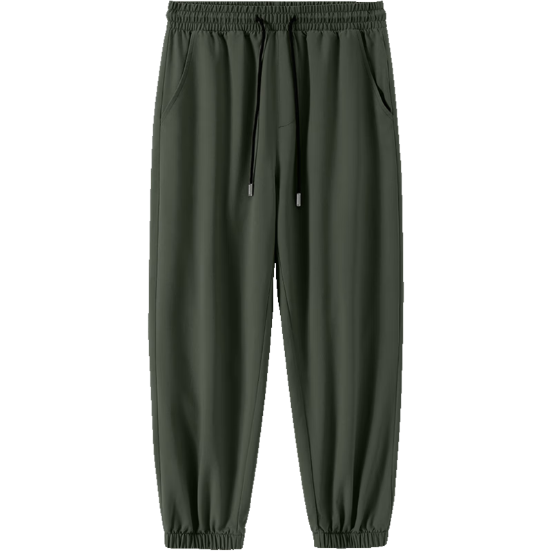 真维斯男装凉感束脚休闲裤抽绳夏季薄款透气长裤子JR 军绿2770 M 170/74A 28.3元