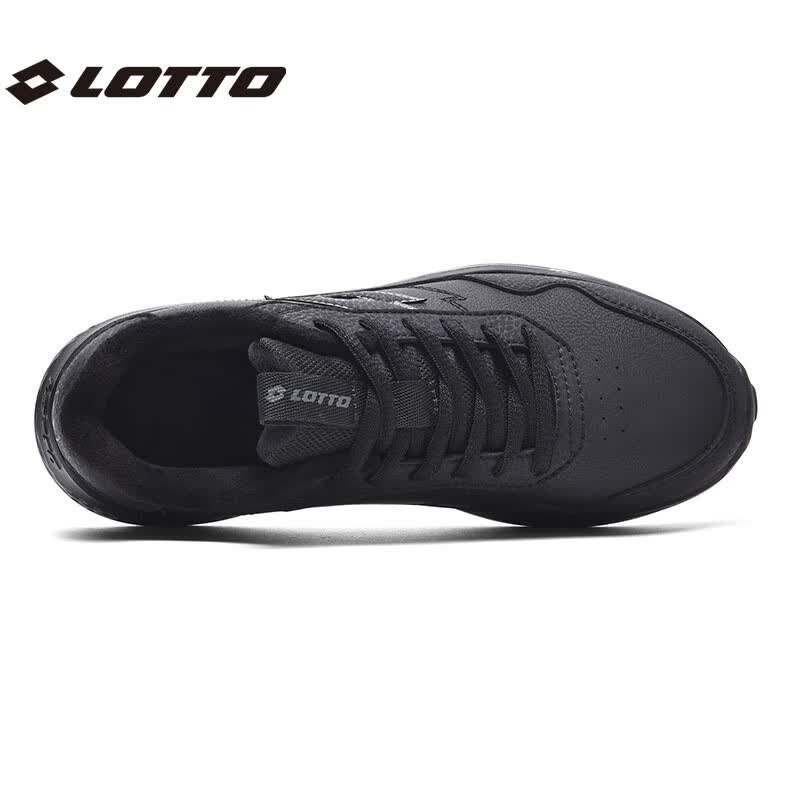 乐途（LOTTO）休闲鞋男跑步鞋男皮面加绒保暖轻弾舒适缓震防滑户外运动鞋女 黑色加绒（女款） 40