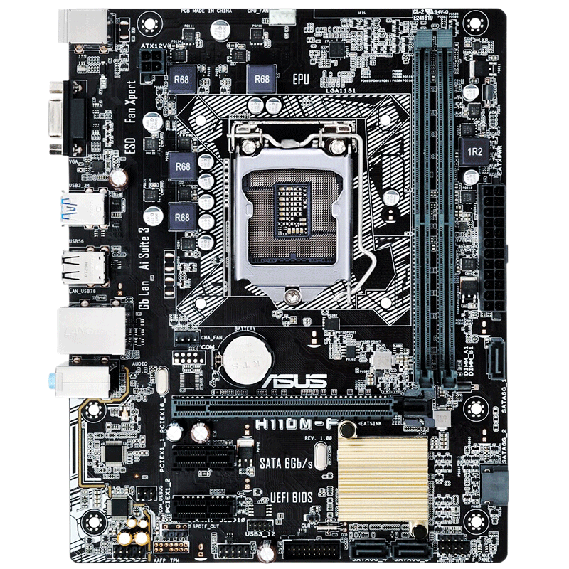 华硕(asus)h110m-f 台式电脑主板h110小板支持6代7代cpu