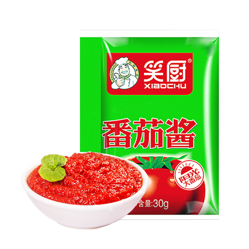 新疆好物笑厨新疆特产纯番茄酱袋装酱料番茄无添加防腐剂30g小袋包装（25袋+5袋） 30g*30袋