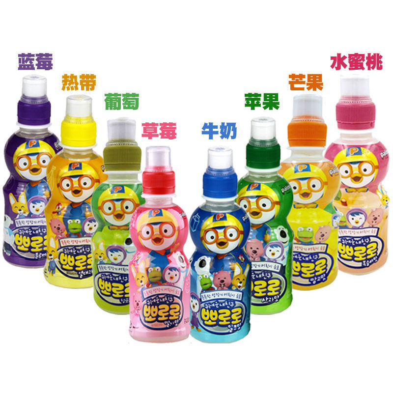 波波乐儿童饮料 韩国进口 啵乐乐饮料235ml*24瓶牛奶草莓蓝莓苹果味