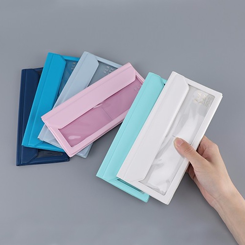 jim)透明磁扣文具袋文件收纳袋flatty系列 笔盒尺寸5358-白色学生