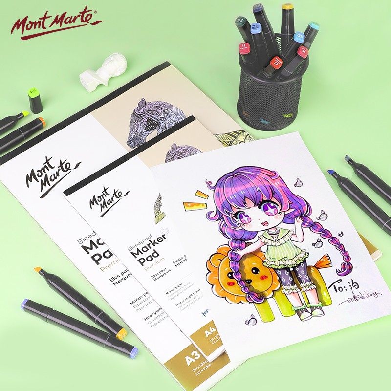 蒙玛特(Mont Marte)a3马克本 美术马克笔画画本儿童绘画素描本加厚水彩笔图画本 手绘涂鸦本学生画纸MGRD0206美术写生