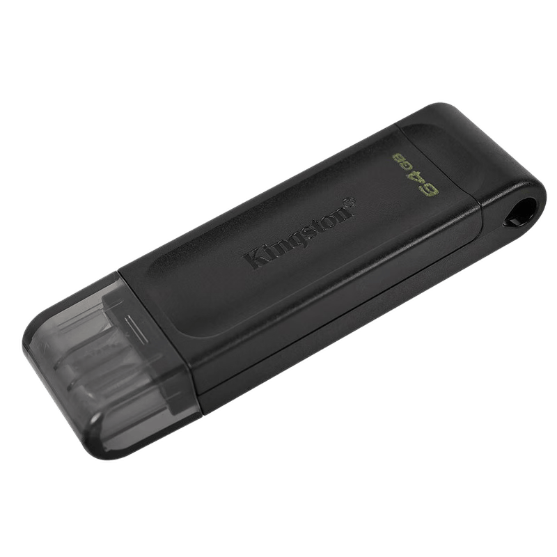 Kingston 金士顿 DT70 USB3.2 Gen1 U盘 黑色 64GB Type-C