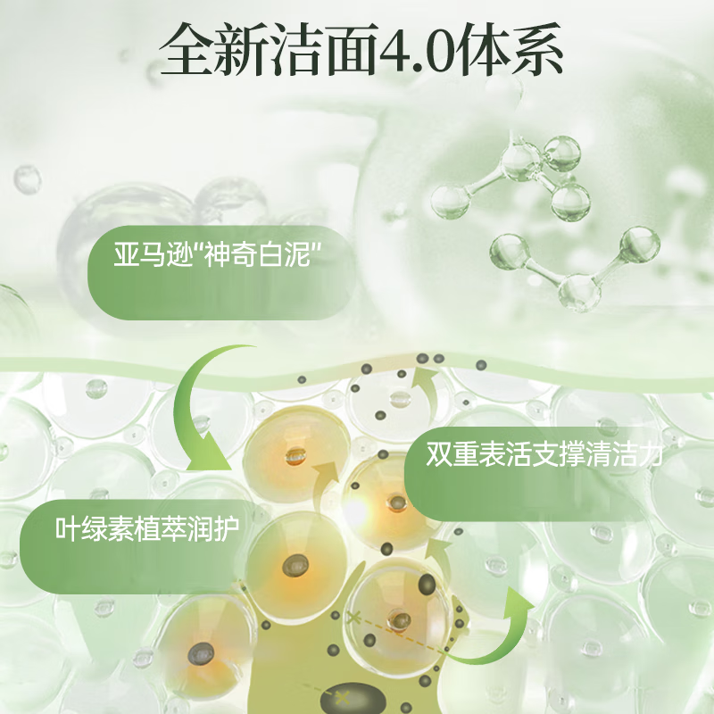 BUV叶绿素氨基酸细嫩洁面泥洗面奶女控油深层清洁收缩黑头粉刺男drar 一件体验装（100g）