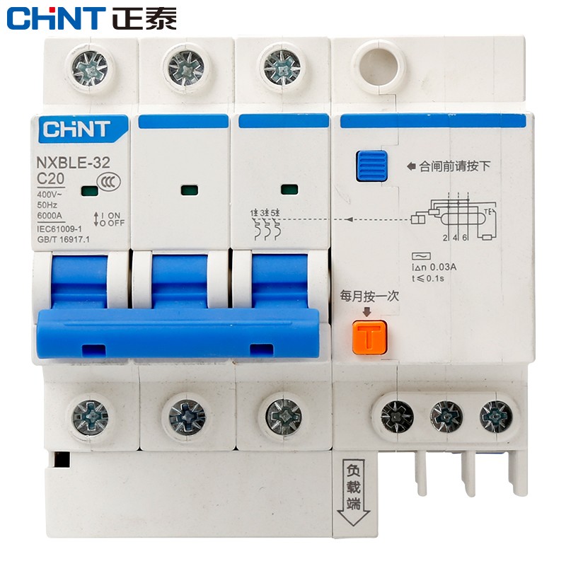 (chnt)nxble-32-3p-c20-30ma-6ka  小型漏电保护断路器 漏保空气开关