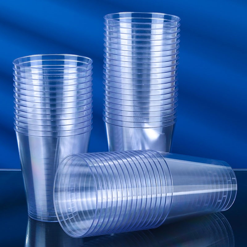 一次性杯子透明直身塑料杯商务接待杯一次性航空杯直身款200ml120只