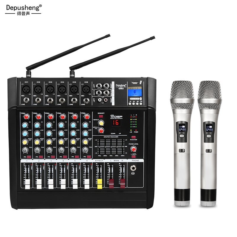 机无线话筒蓝牙8英寸音响12英寸音箱演出 gm6x双手调音台功放一体机