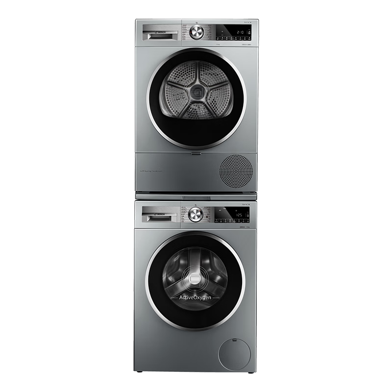 博世（BOSCH）洗烘套裝10KG活氧空氣洗大容量滾筒洗衣機(jī)熱泵烘干機(jī)熱泵除菌烘154E80+45D80 家電國家補(bǔ)貼20%
