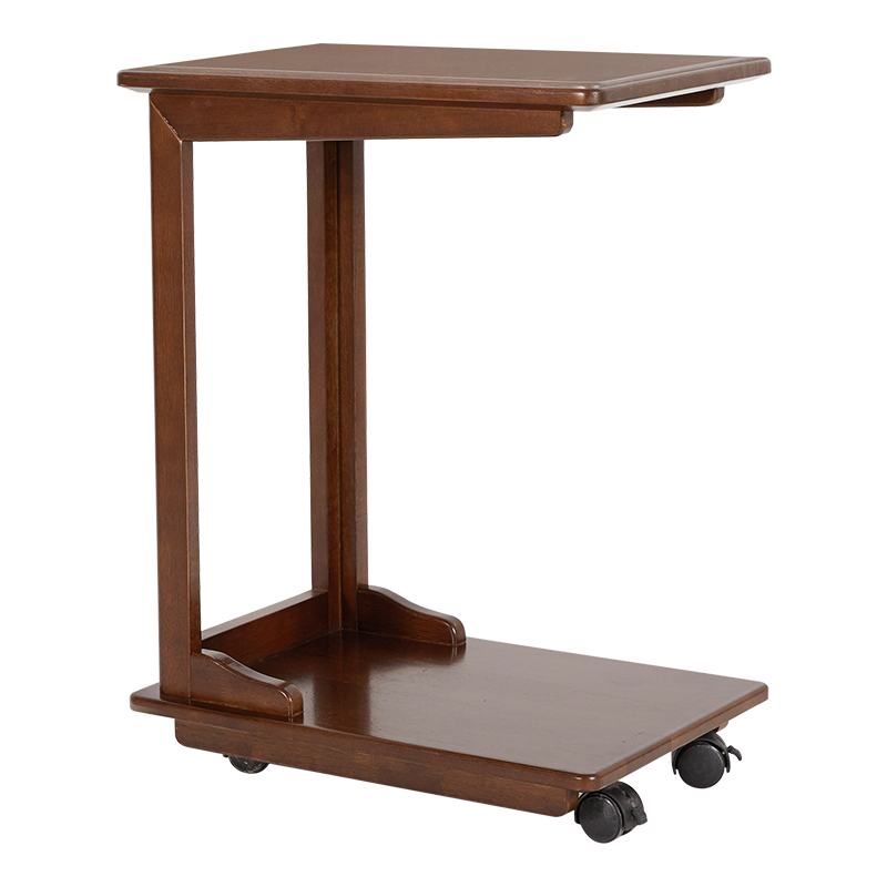 艺柳园 实木边几角几可移动迷你茶几简约现代小桌子卧室床边桌 胡桃色-B款