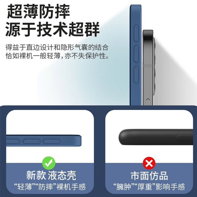 静微 适用华为智选NzoneS7pro手机壳s7pro新款保护套SP200液态硅胶软壳全包防摔外壳超薄简约纯色男女 Nzone S7pro【午夜蓝】单壳