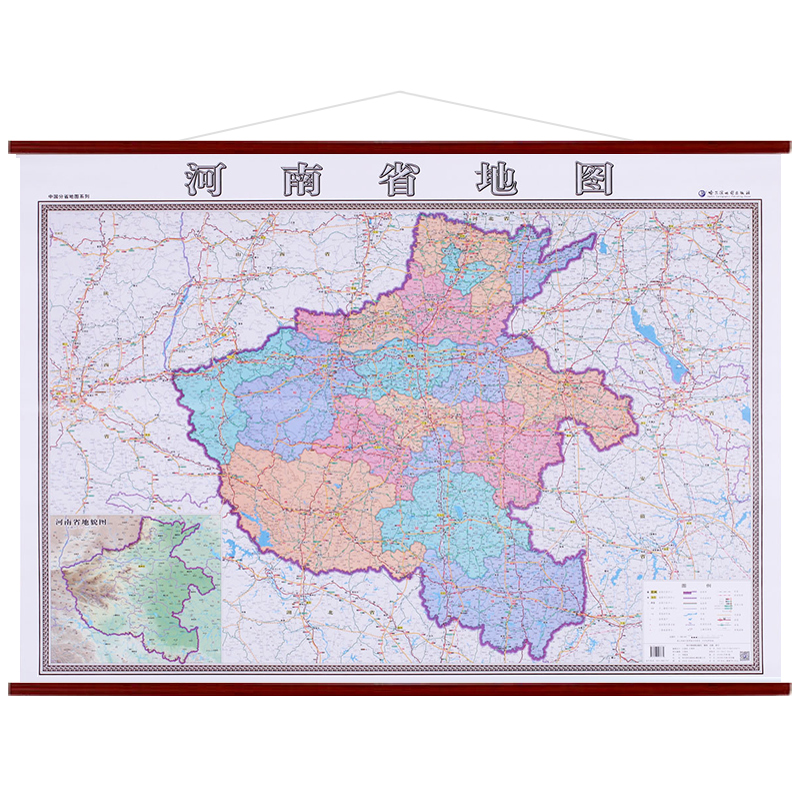 图可图 河南省地图挂图政区图行政区划办地形公室客厅企业背景墙装饰