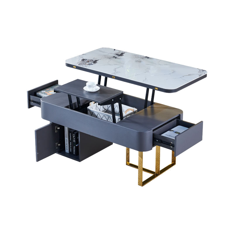 AEY 茶几桌两用客厅简约茶桌椅组合折叠茶桌 带2个储物凳120*60cm