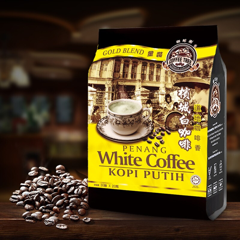 咖啡树(coffrrtree) 马来西亚 槟城白咖啡原味600g(20克*30包) 三合一