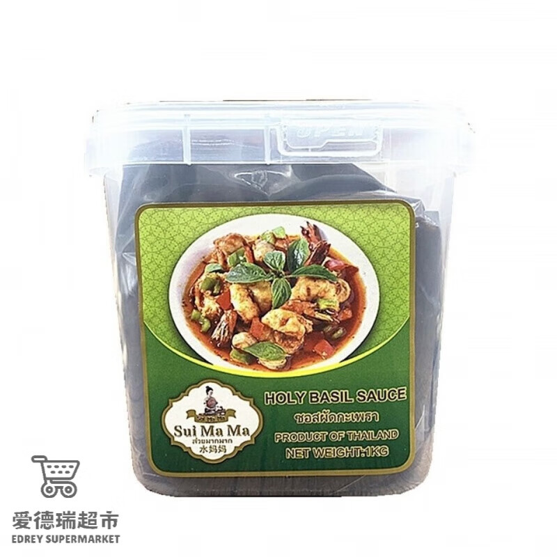 食芳溢水妈妈牌罗勒酱 1kg 泰国原装进口 甲抛酱 炒饭 炒菜 泰国炒料酱 1kg *1 瓶