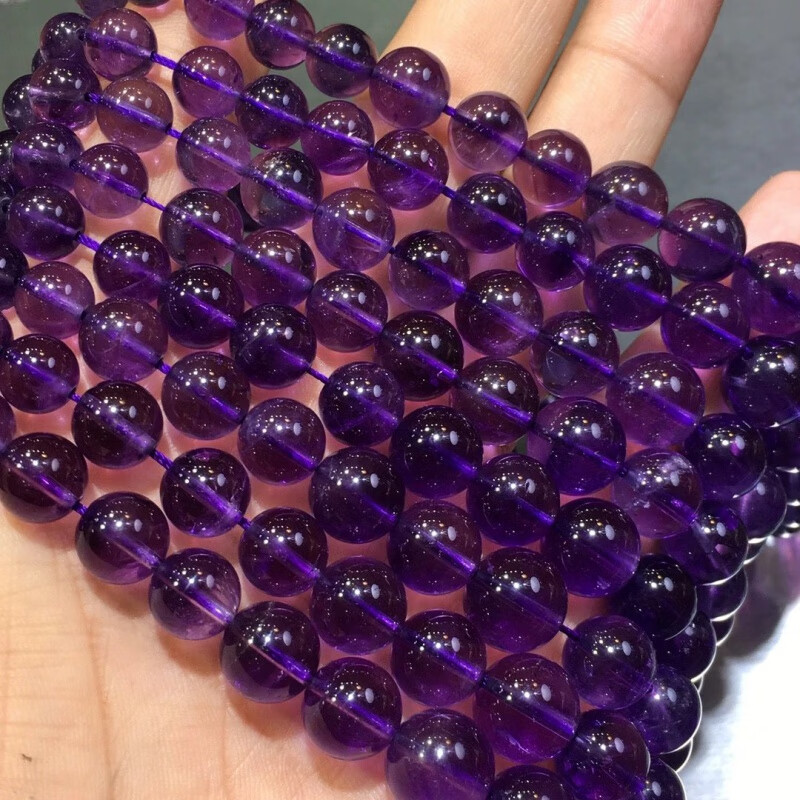 冰珂晶石天然乌拉圭紫水晶塔链晶体通透紫气东来紫晶项链 深紫 5-11