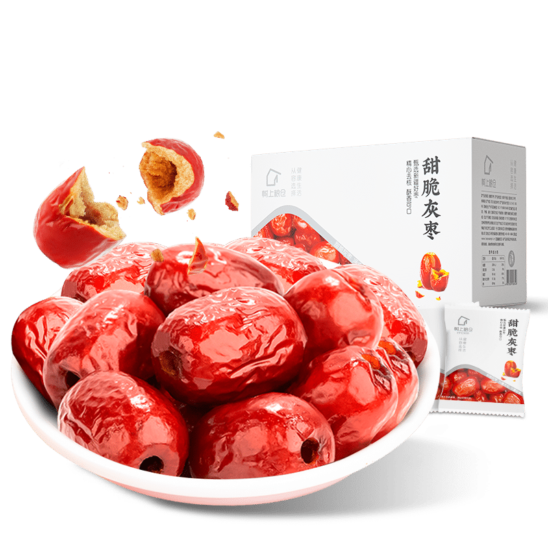 好想你_树上粮仓脆灰枣 香酥脆枣去核酥脆新疆特产红枣网红零食节日 【约12小包】甜脆灰枣230g/箱
