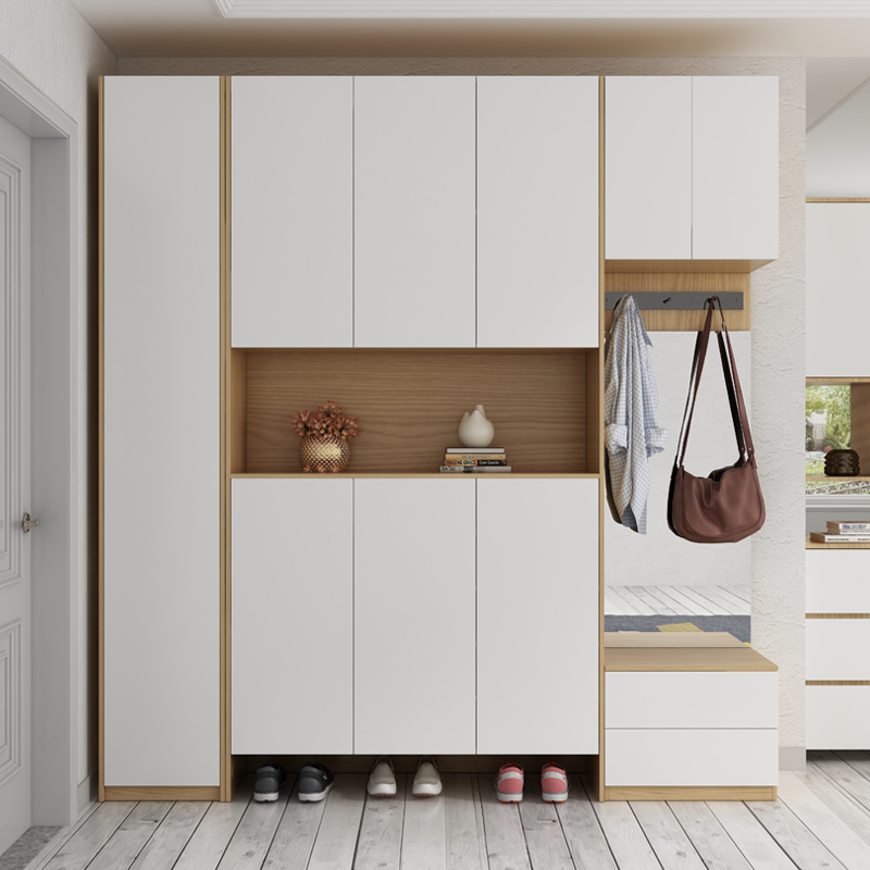 百爱优正 北欧入户组合鞋柜 大门靠墙玄关柜子一体 大容量家用门口带