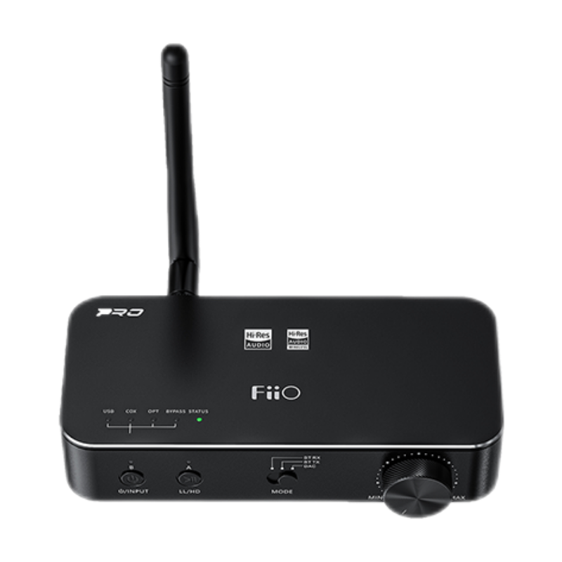 FiiO 飞傲 BTA30 Pro蓝牙音频接收发射器 家用电视音箱功放适配器 二合一硬解HIFI 黑色