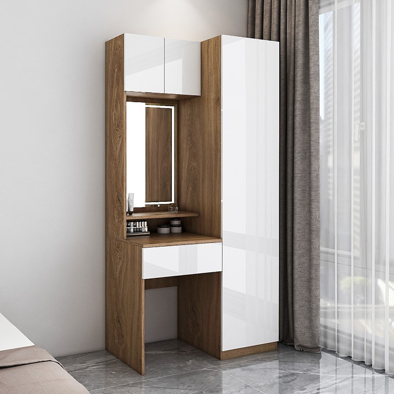 唯美馨衣柜梳妆台组合平开门衣柜带梳妆台一体小户型卧室衣柜化妆桌