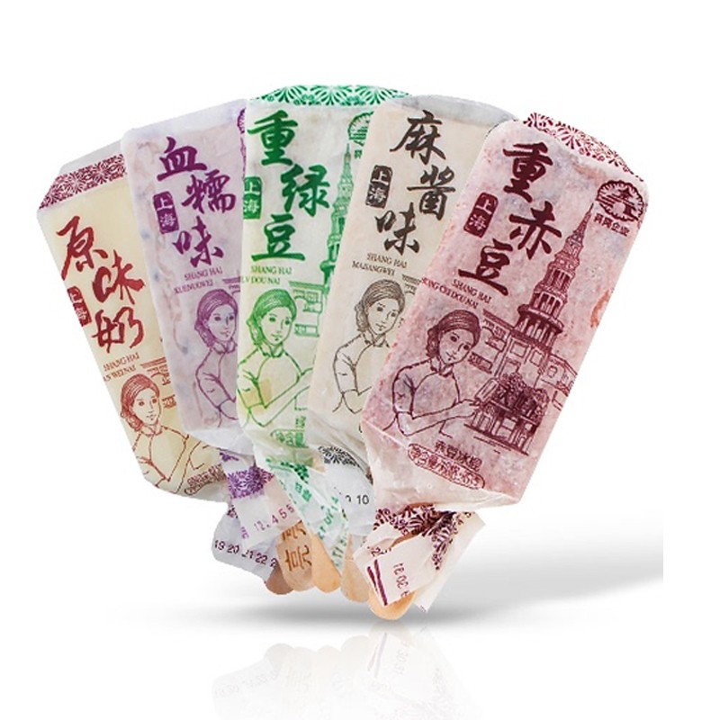 亮亮40支上海亮亮重赤豆绿豆雪糕麻酱口味老冰棍冰淇淋经典棒冰整箱