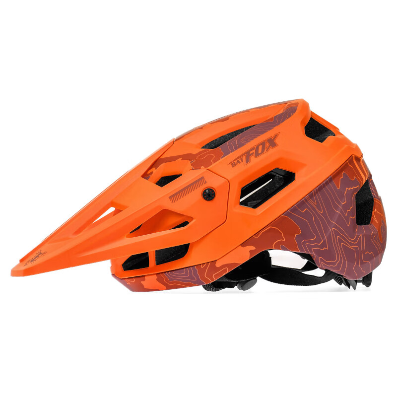 蝠狸（BATFOX）美国BATFOX头盔联名款绿道越野轻便透气山地车骑行头盔XC山地头盔 橙色+橙帽檐 L(54-60CM)