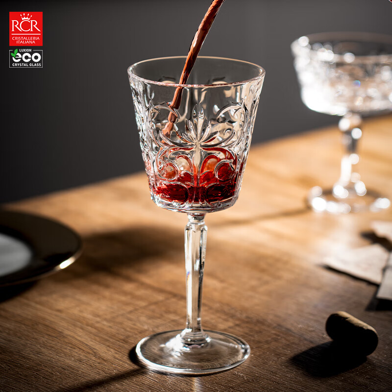 RCR 意大利进口水晶玻璃红酒杯葡萄酒杯高脚杯中秋送礼复古风酒杯 【图腾】葡萄酒杯 290ml 2只