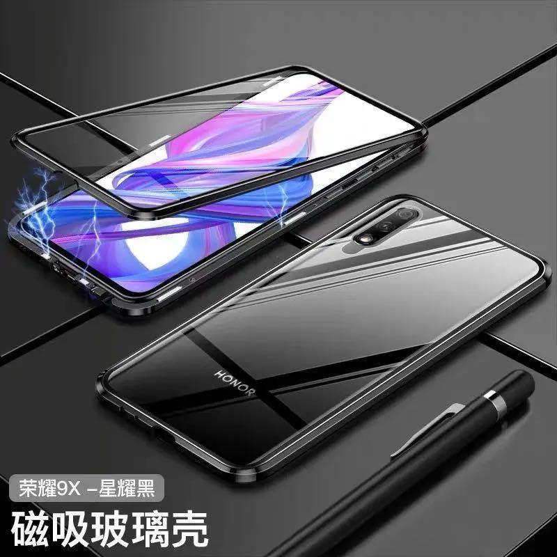 蓝鸟开泰 华为荣耀9x万磁王手机壳双面玻璃Honor9Xpro全包防摔磁吸保护套男 全包防摔+【耀石黑】双面玻璃 Honor 荣耀9xpro