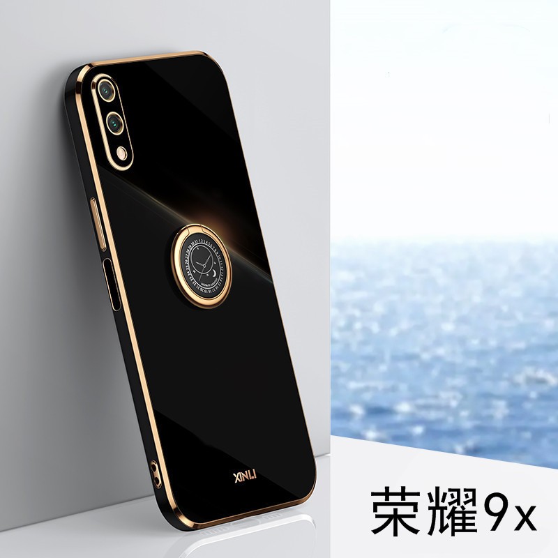 浪翔 华为荣耀9x电渡直边四角防摔手机壳华为荣耀9xpro全包镜头防摔男女时尚硅胶保护套 经典黑【荣耀9x】