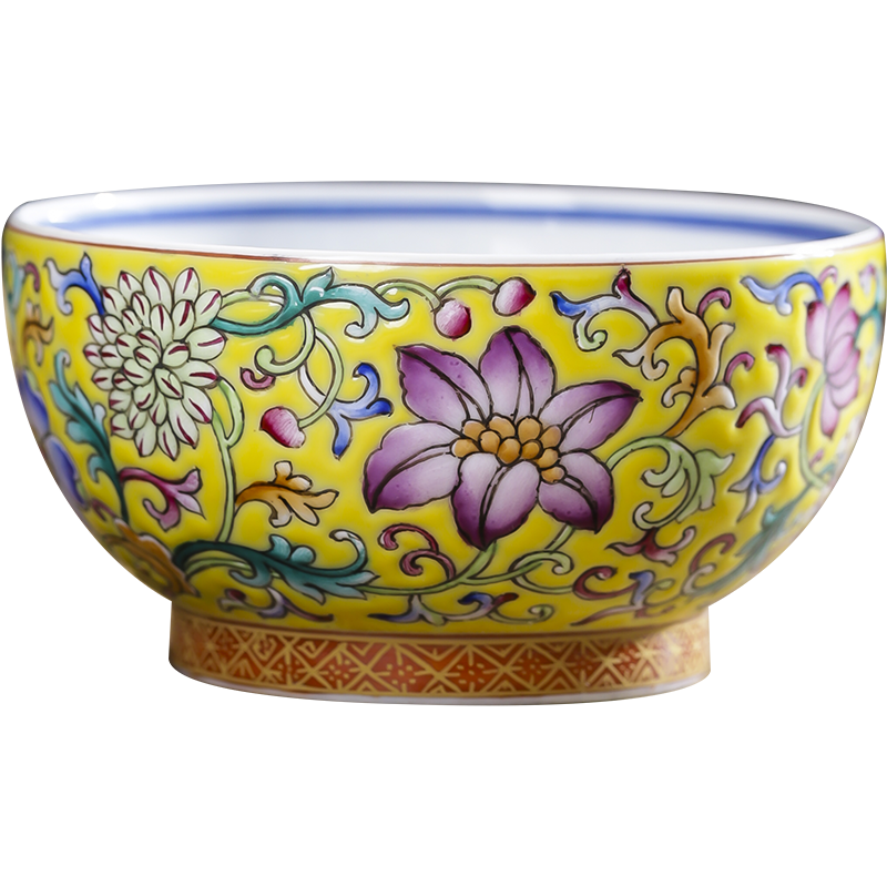 京峰閣 茶具杯子景德鎮(zhèn)外手繪琺瑯彩內(nèi)青花蝶戀花主人杯單杯茶杯陶瓷功夫茶具品茗杯禮盒裝 外手繪琺瑯彩內(nèi)青花蝶戀花