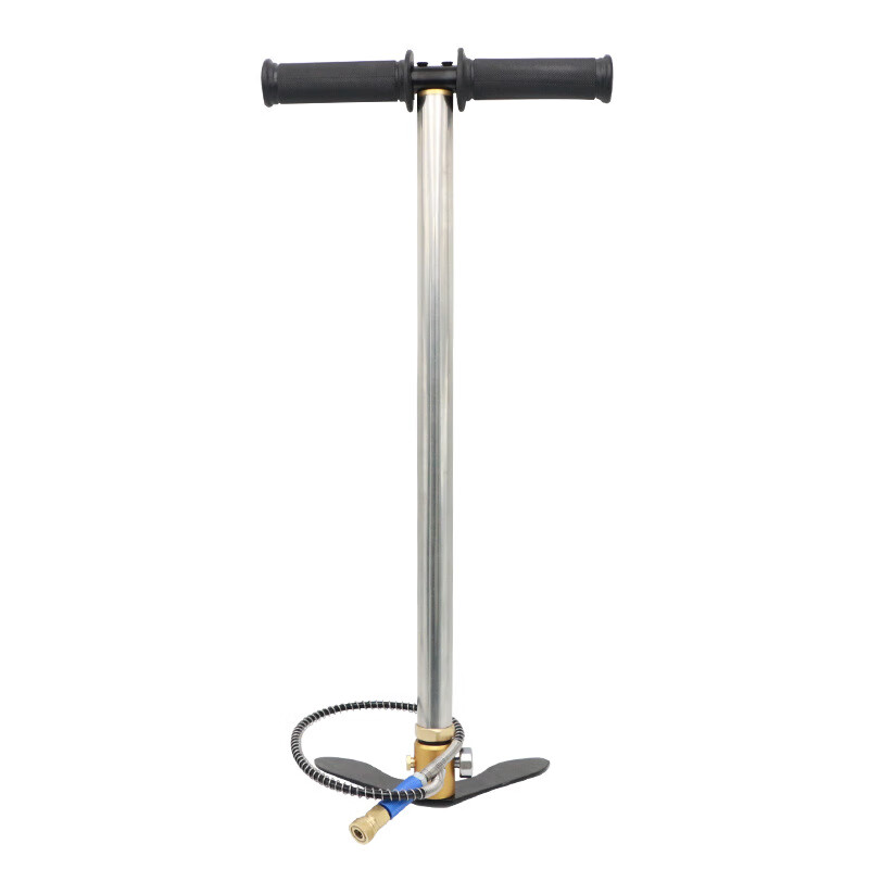 初啸侧压打气筒 三级不锈钢高压打气筒30mpa家用手动气筒汽车自行车篮