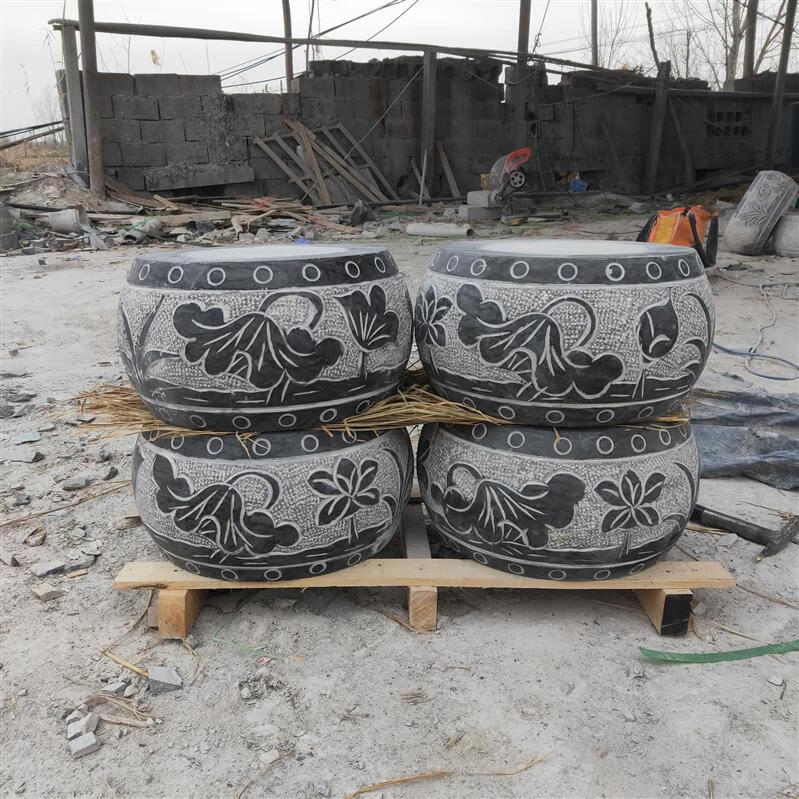 御花匠青石柱墩石木柱底座柱顶石空心包柱石柱基石青石古建圆墩柱脚石