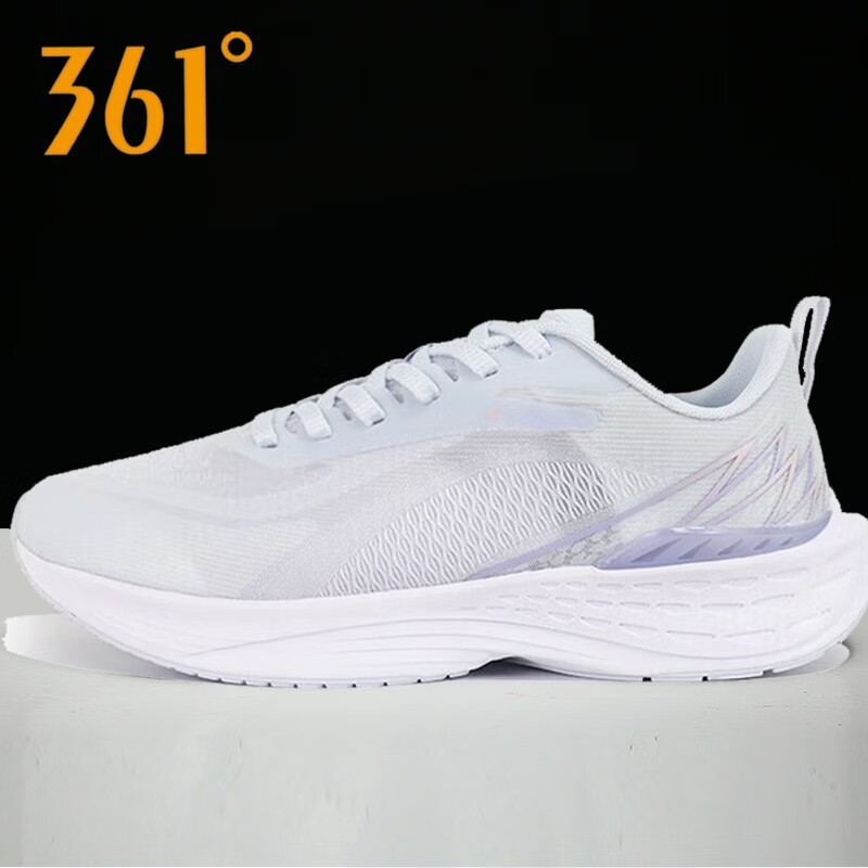 361°女鞋Q弹科技跑步鞋24夏季新款休闲健步橡胶透气网面运动鞋 蛋白石/迷迭紫 35